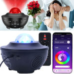 2er-Set Laser-Sternenhimmel-Projektor mit Bluetooth Lautsprecher, Sprachsteuerung & App