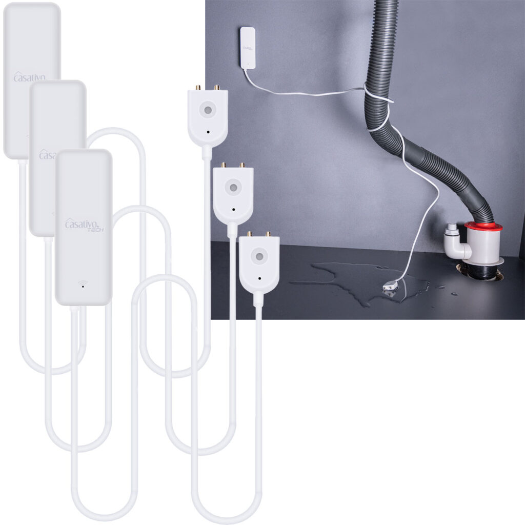 3er-Set WLAN-Wassermelder mit externem Sensor, App-Steuerug 3er-Set WLAN-Wassermelder mit externem Sensor, App-Steuerug
