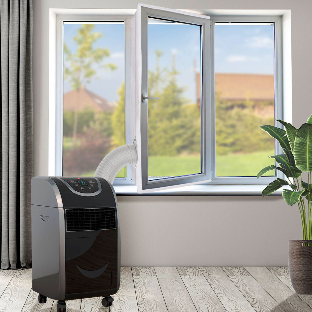 Fenster-Abdichtung für mobile Klima-Geräte, Abluftschlauch Fensterabdichtung Fenster-Abdichtung für mobile Klima-Geräte, Abluftschlauch Fensterabdichtung