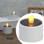 8er-Set LED-Teelichter, solarbetrieben, inkl. Dämmerungs-Sensor, IP44, weiss