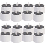 16er-Set LED-Teelichter, solarbetrieben, inkl. Dämmerungs-Sensor, IP44, weiss