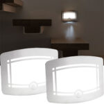 2er-Set Batterie-LED-Wandleuchte, 2 Leuchtmodi, PIR-Bewegungs- & Lichtsensor, 20-40 lm