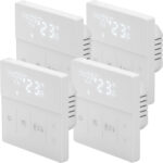 4er-Set WLAN-Thermostat für Fussbodenheizungen mit App- und Sprachsteuerung, weiss