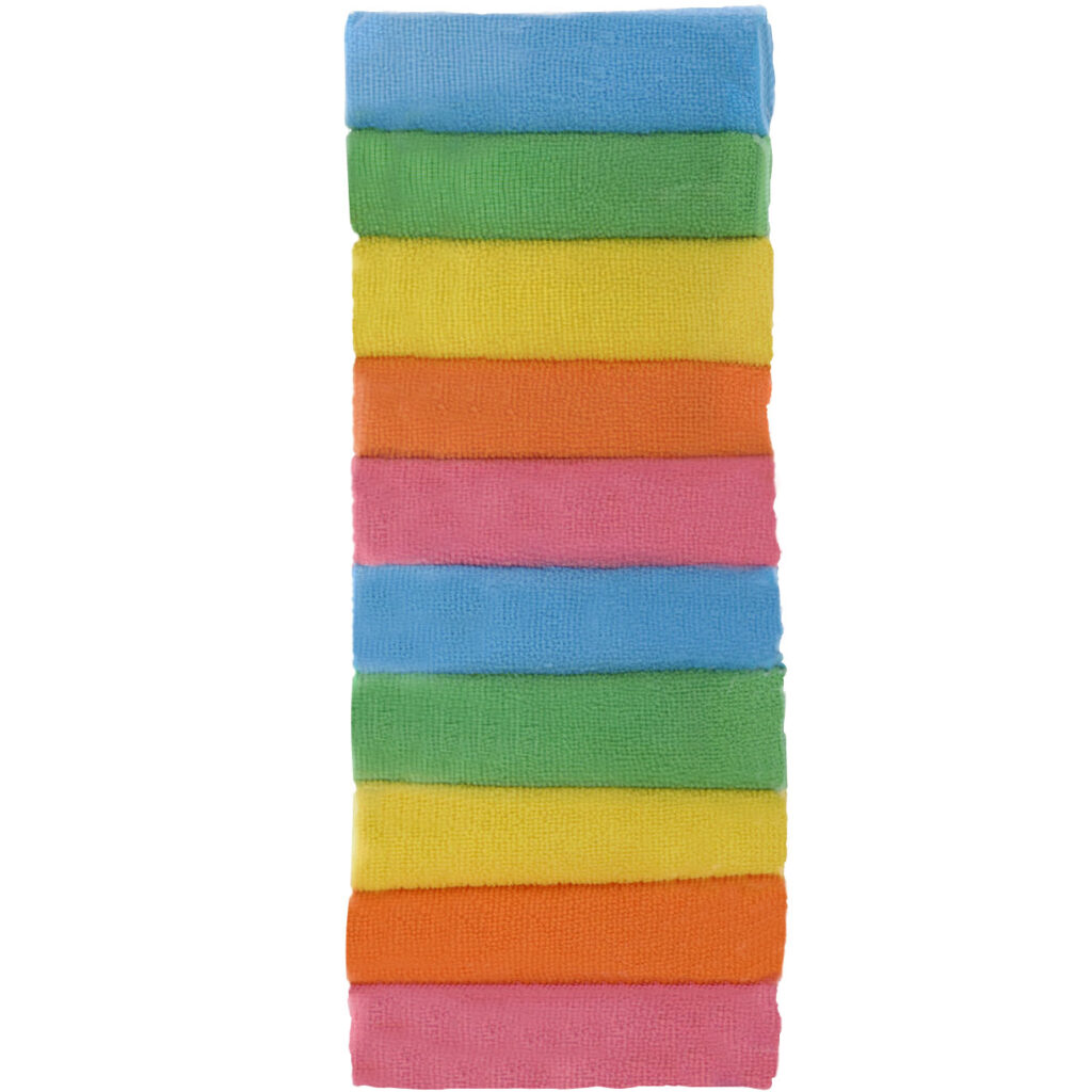 Mikrofasertücher in 5 verschiedenen Farben, 10 Stück 30 x 30 cm Mikrofasertücher in 5 verschiedenen Farben, 10 Stück 30 x 30 cm