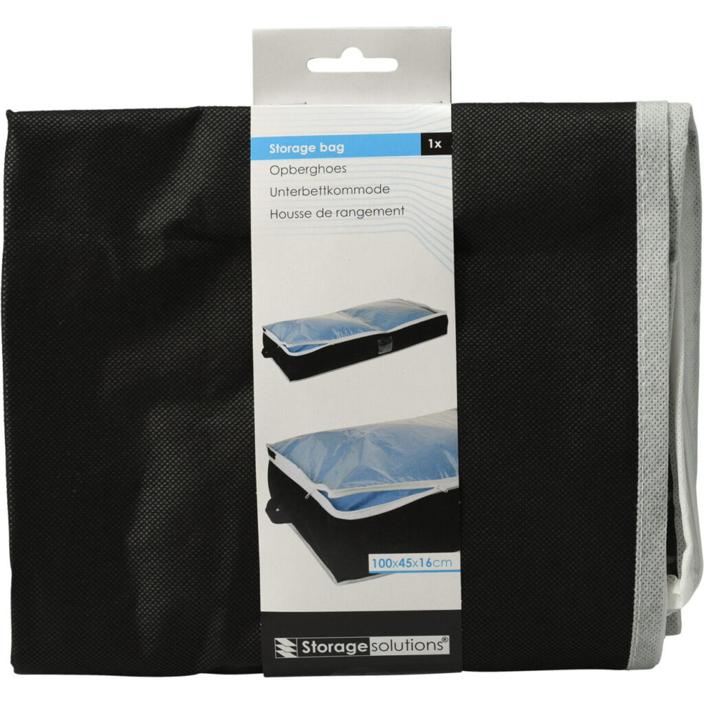 Unterbettkommode mit Sichtfenster & Handgriff, 100 x 45 x 16 cm, schwarz Unterbettkommode mit Sichtfenster & Handgriff, 100 x 45 x 16 cm, schwarz