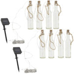 2er-Set Flaschen Lichterkette, solarbetrieben, mit LED-Lichtern