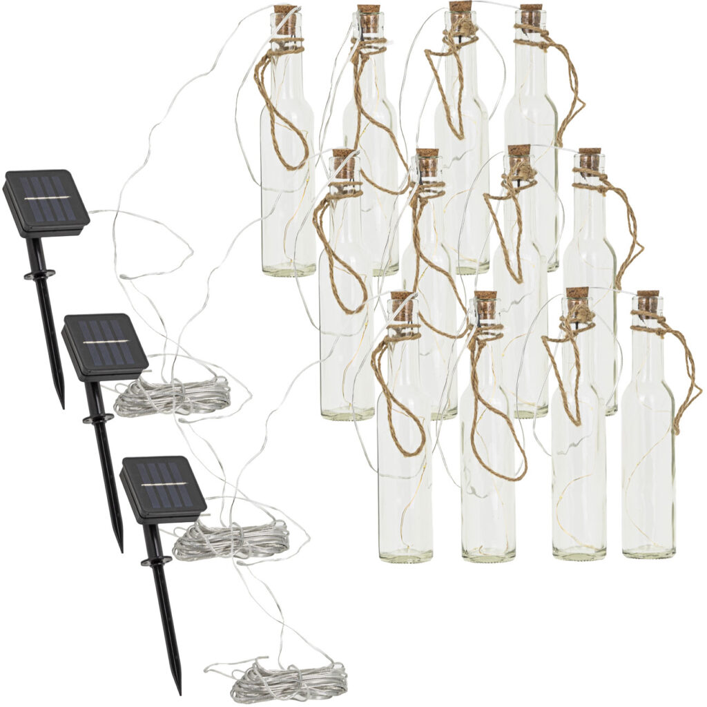3er-Set Flaschen Lichterkette, solarbetrieben, mit LED-Lichtern 3er-Set Flaschen Lichterkette, solarbetrieben, mit LED-Lichtern