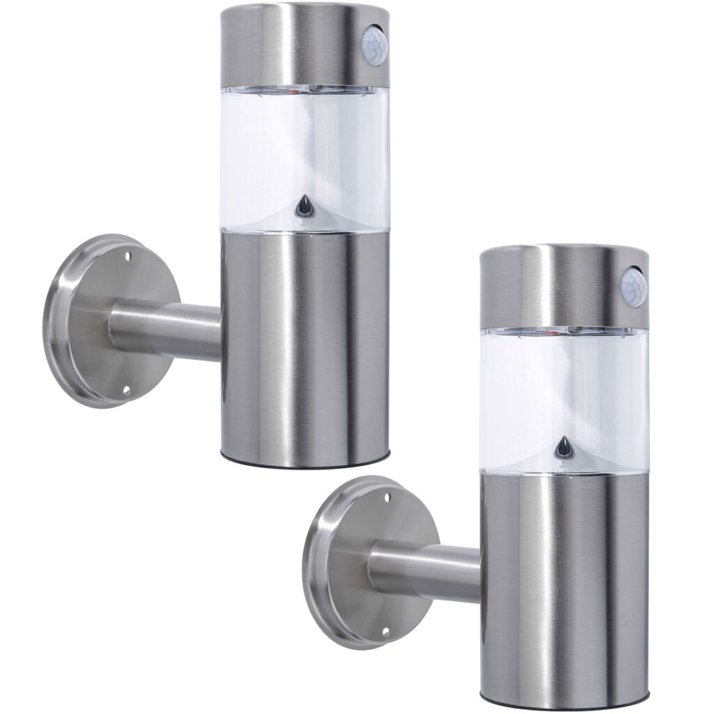 2er-Set LED-Wandleuchte, solarbetrieben mit Bewegungsmelder, IP44 Aussenleuchte 2er-Set LED-Wandleuchte, solarbetrieben mit Bewegungsmelder, IP44 Aussenleuchte