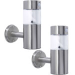 2er-Set LED-Wandleuchte, solarbetrieben mit Bewegungsmelder, IP44 Aussenleuchte