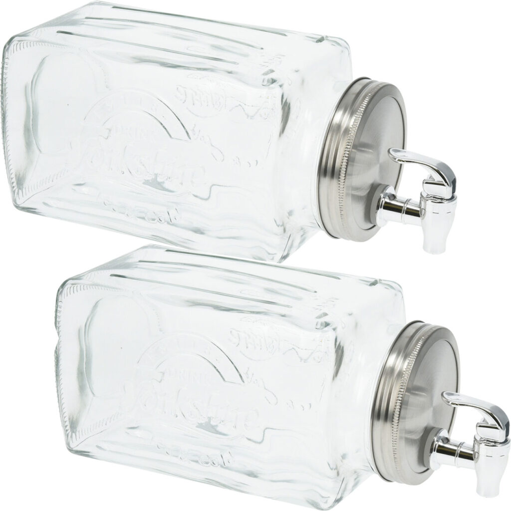 2er-Set Getränkespender aus Glas mit Deckel, 3l, eckig 2er-Set Getränkespender aus Glas mit Deckel, 3l, eckig