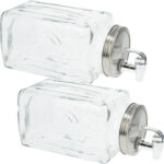 2er-Set Getränkespender aus Glas mit Deckel, 3l, eckig