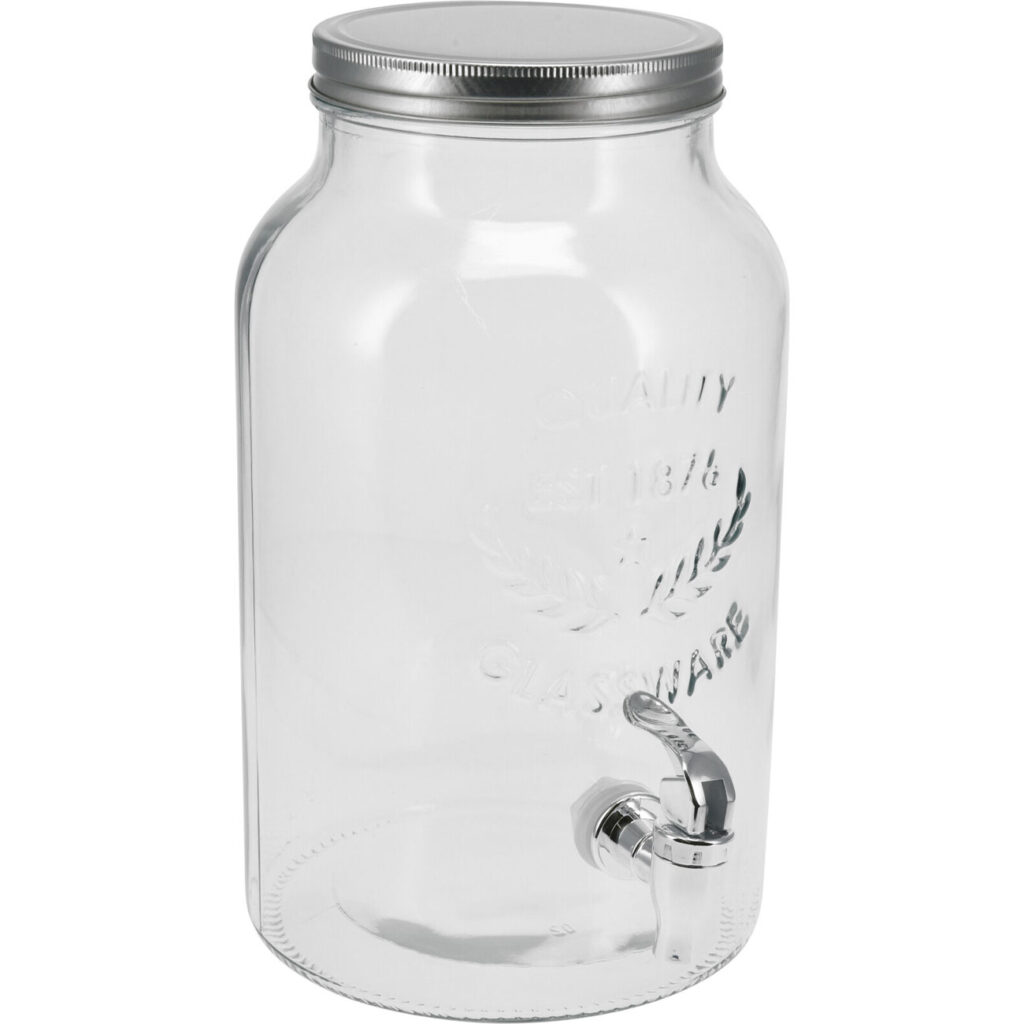 Getränkespender aus Glas mit Deckel, 5,5l, zylinderförmig Getränkespender aus Glas mit Deckel, 5,5l, zylinderförmig