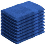 8er-Set Waschhandschuhe aus 100% Baumwolle, Waschlappen mit Schlaufe, royal