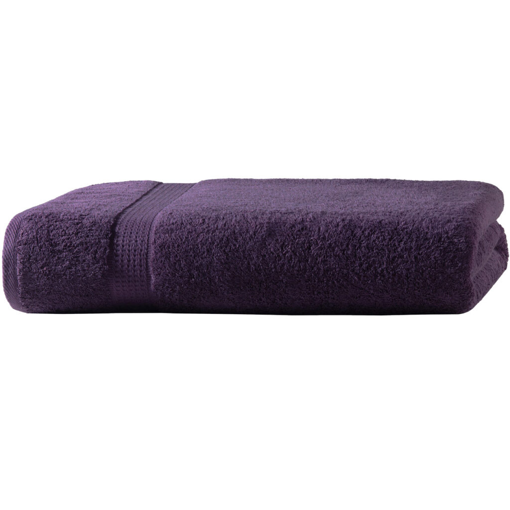 Badetuch, 100 x 150 cm 100% luxuriöse Baumwolle, mit 2 Bordüren, aubergine Badetuch, 100 x 150 cm 100% luxuriöse Baumwolle, mit 2 Bordüren, aubergine