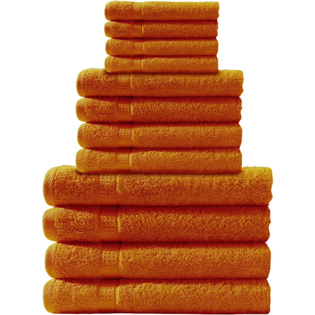 Handtuchset 12-teilig, je 4 Gäste-, Hand- und Badetücher, 100% Baumwolle, terra Handtuchset 12-teilig, je 4 Gäste-, Hand- und Badetücher, 100% Baumwolle, terra