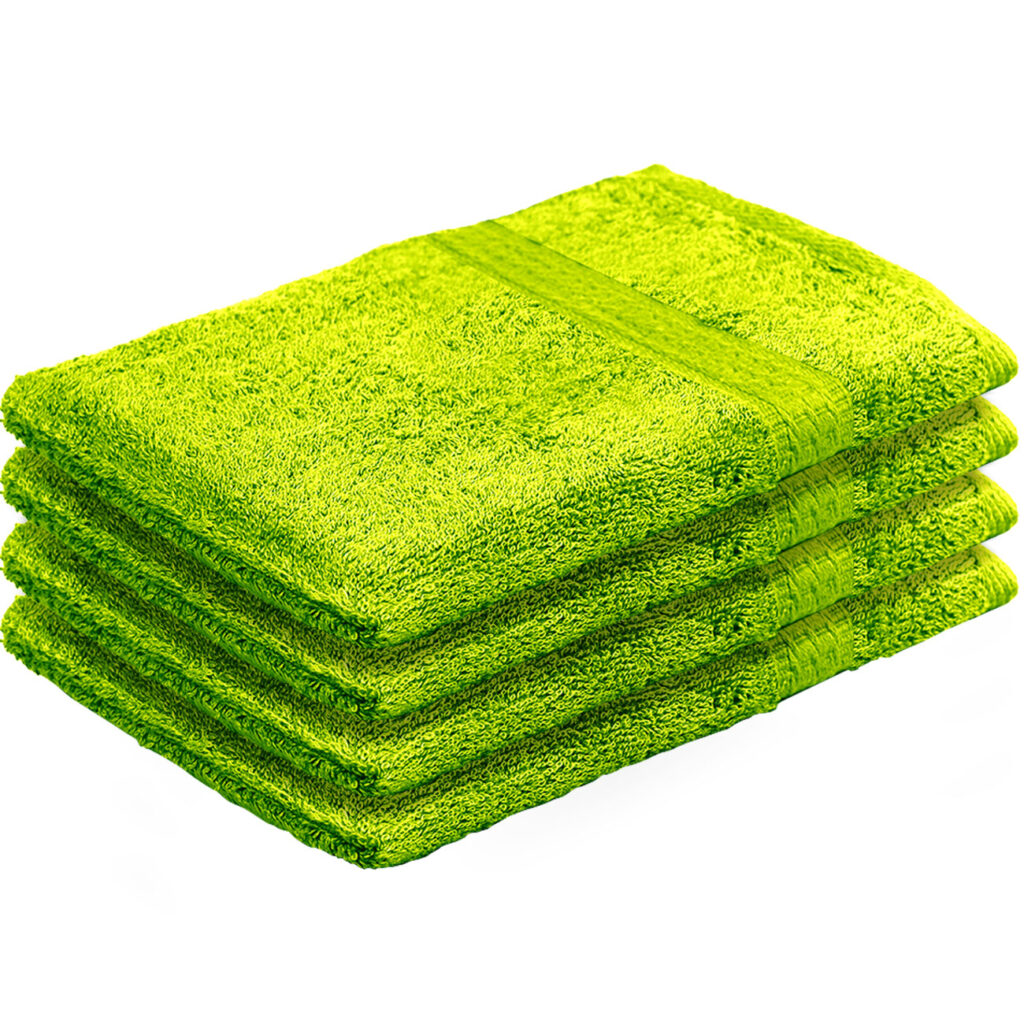 4er-Set Waschhandschuhe aus 100% Baumwolle, Waschlappen mit Schlaufe, apfelgrün 4er-Set Waschhandschuhe aus 100% Baumwolle, Waschlappen mit Schlaufe, apfelgrün