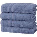 4er-Set Handtücher, 50% Bambus & 50% Baumwolle, 50 x 100 cm, blau