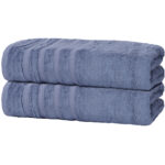 2er-Set Saunahandtücher, 50% Bambus & 50% Baumwolle, 70 x 200 cm, blau