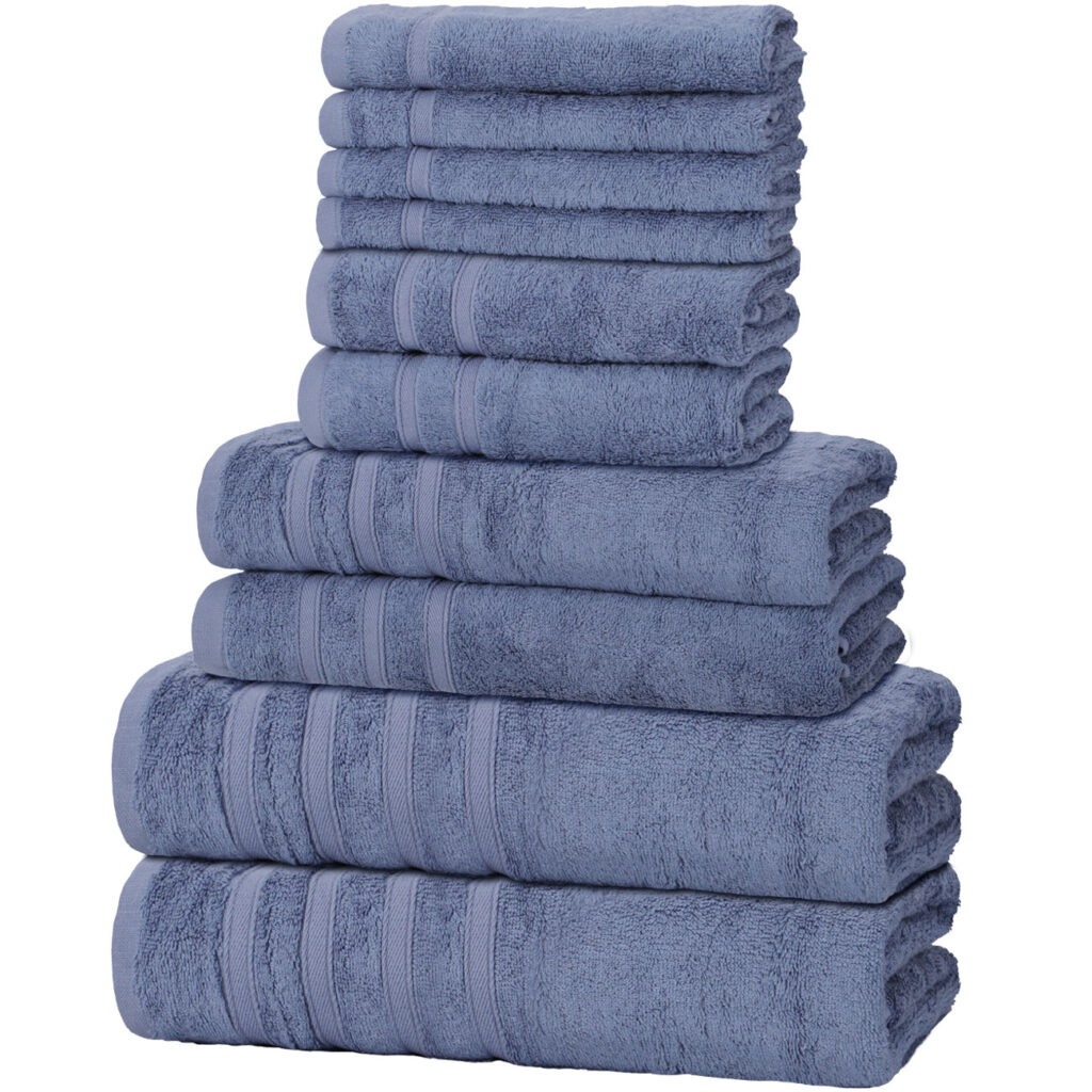 Handtuchset 12-teilig, 50% Bambus & 50% Baumwolle, blau Handtuchset 12-teilig, 50% Bambus & 50% Baumwolle, blau