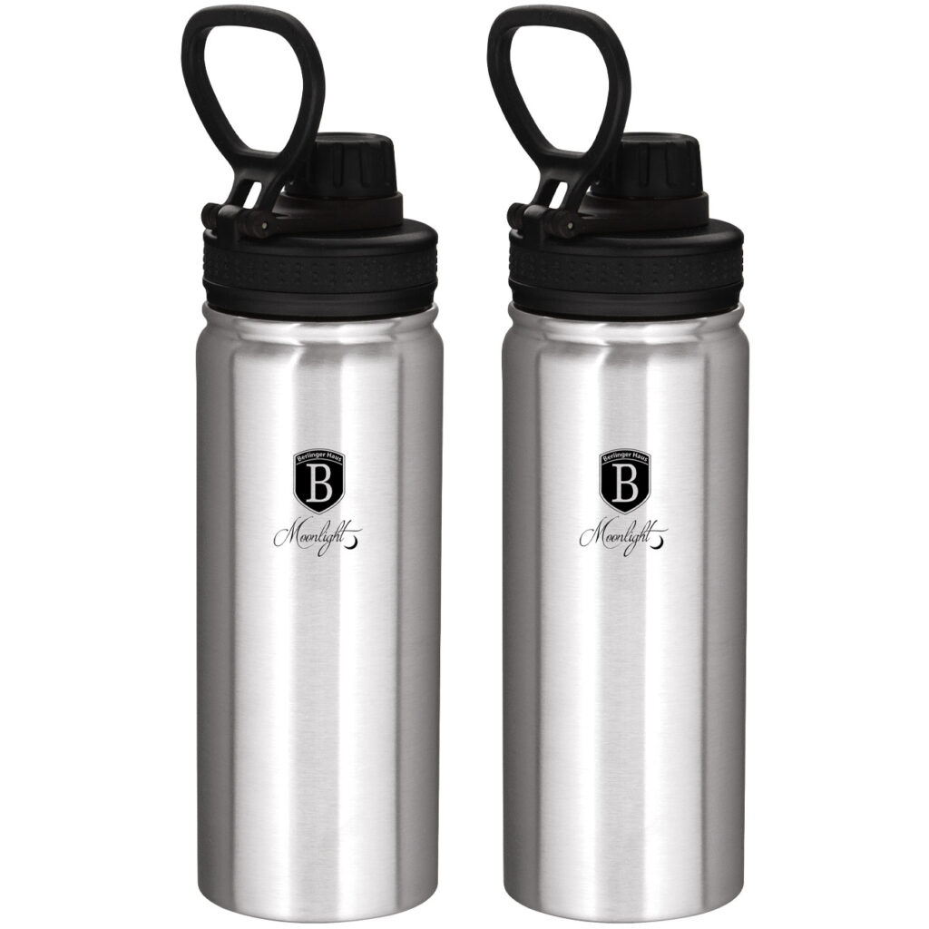 2er-Set Trinkflasche, Sportflasche, je 540 ml, Edelstahl 2er-Set Trinkflasche, Sportflasche, je 540 ml, Edelstahl