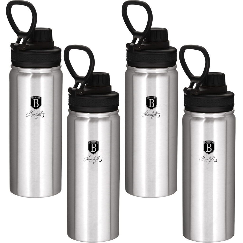 4er-Set Trinkflasche, Sportflasche, je 540 ml, Edelstahl 4er-Set Trinkflasche, Sportflasche, je 540 ml, Edelstahl