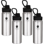 4er-Set Trinkflasche, Sportflasche, je 540 ml, Edelstahl