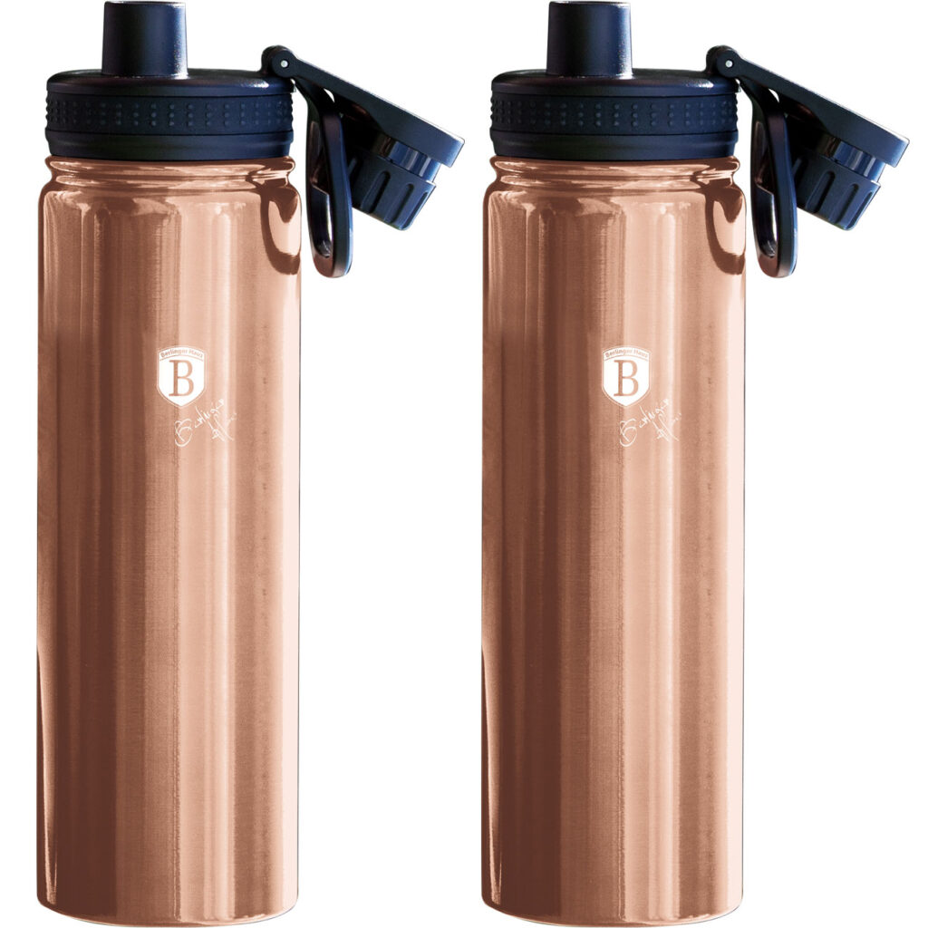 2er-Set Trinkflasche, Sportflasche, je 540 ml, Edelstahl, Farbe Rosé-Gold 2er-Set Trinkflasche, Sportflasche, je 540 ml, Edelstahl, Farbe Rosé-Gold