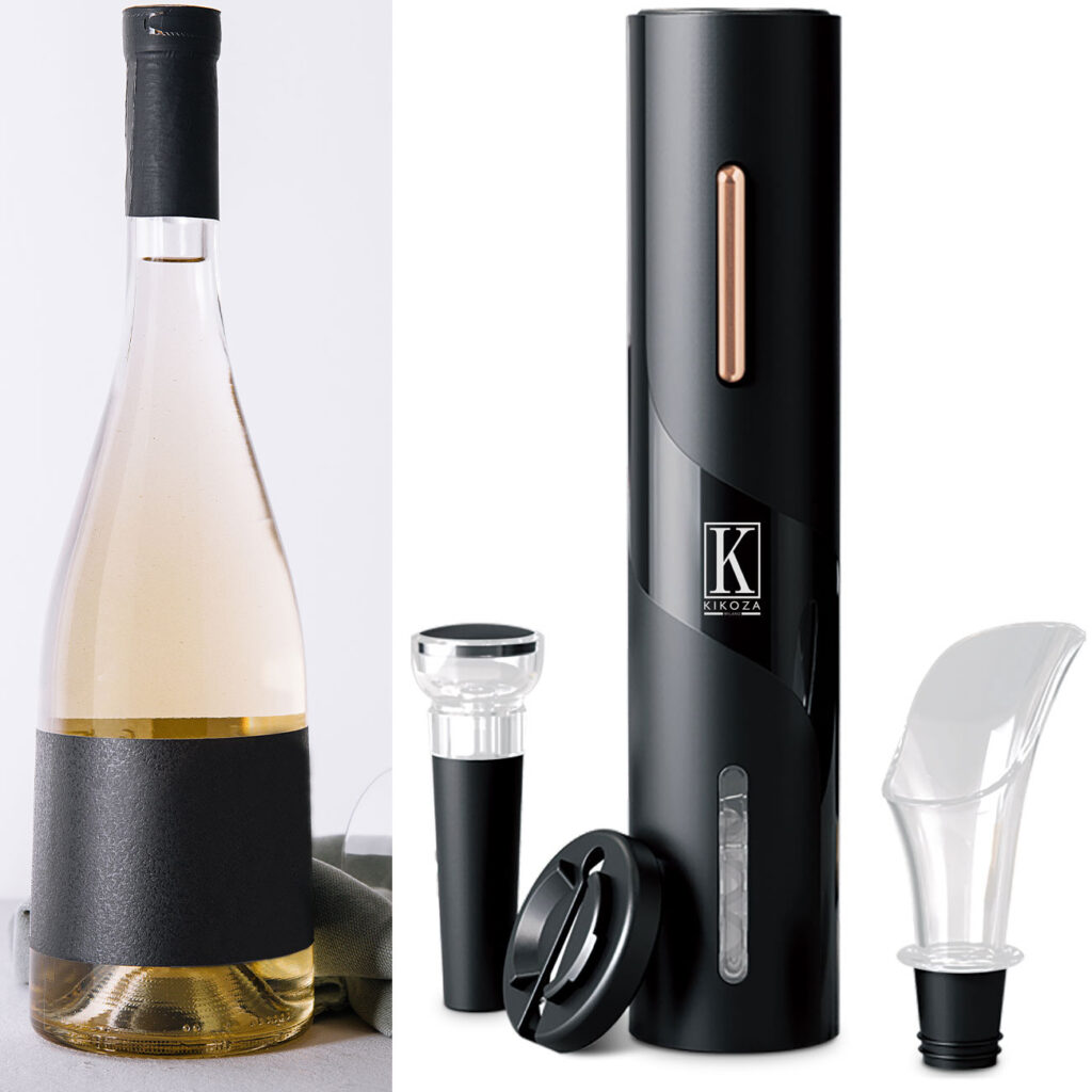 Elektrischer Weinflaschenöffner, inkl. Vakuumverschluss und Ausgiesser, rosé-gold Elektrischer Weinflaschenöffner, inkl. Vakuumverschluss und Ausgiesser, rosé-gold