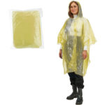 Notfall Regenponcho mit Kapuze und Ärmeln, gelb, ca. 120cm