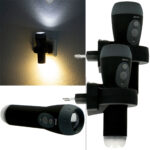 2er-Set Akku LED-Taschenlampe mit Einschaltautomatik, 200lm, schwarz