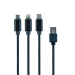 2er-Set 3in1 USB-Ladekabel, Lightning, Micro-USB & USB Typ C, 100 cm