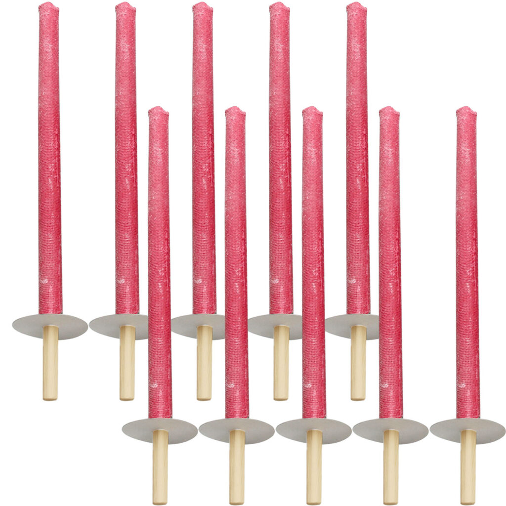 10er-Set Wachsfackeln mit Holzgriff und Handschutzteller, Brenndauer ca. 90 min 10er-Set Wachsfackeln mit Holzgriff und Handschutzteller, Brenndauer ca. 90 min