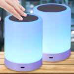 2er-Set Akku Tischlampe mit Touch Funktion, 6 verschiedene Lichtfarben, dimmbar