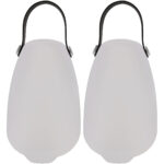 2er-Set Akku Tischlampe mit 4 Lichtmodi in weiss & 16 RGB-Farben, 20,5cm, IP44