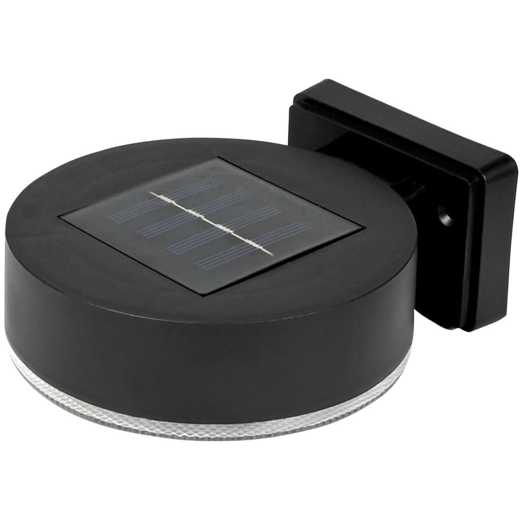 Solar-Wandleuchte, rund, schwarz
