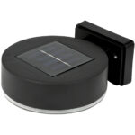 Solar-Wandleuchte, rund, schwarz