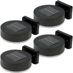 4er-Set Solar-Wandleuchte, rund, schwarz