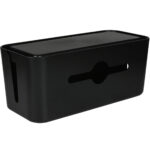 Kabelbox inkl. Tablet- & Handyhalterung, 31 x 13.5 x 13 cm, schwarz