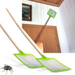 2er-Set XL Fliegenklatsche mit Bambus-Stab, L 75 cm