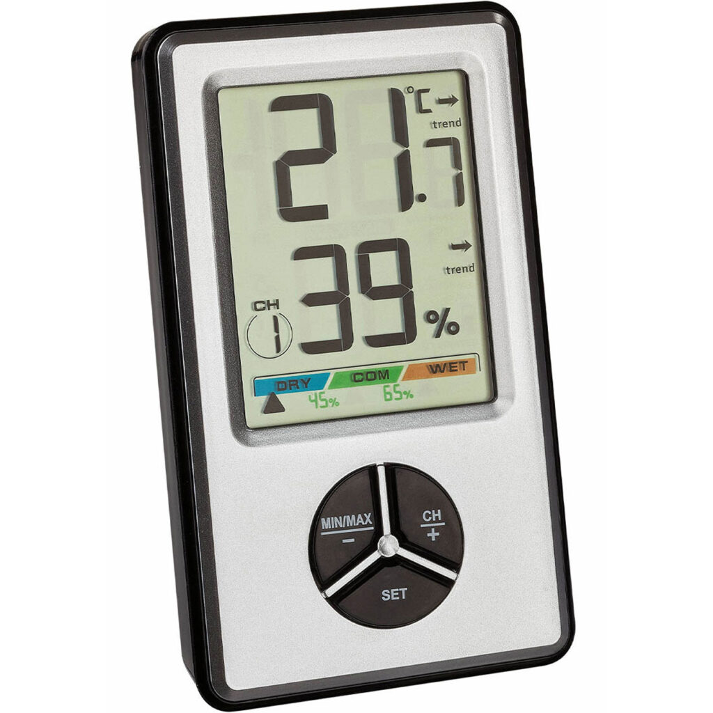 Digitales Thermo-/Hygrometer farbiger Komfortzonen-Anzeige Digitales Thermo-/Hygrometer farbiger Komfortzonen-Anzeige
