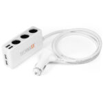 Autoladegerät mit 3-fach Zigarettenanzünder & 4 USB-A
