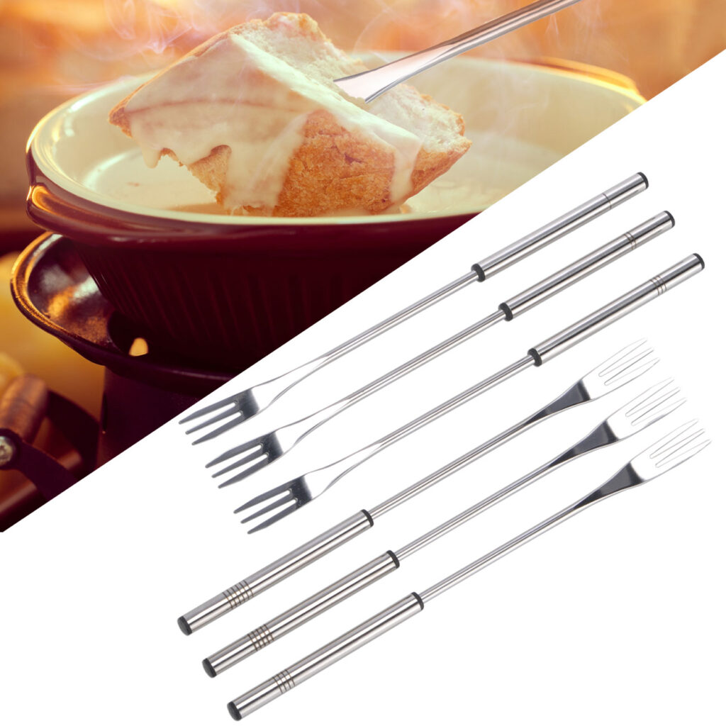 6 Fondue-Gabeln aus Edelstahl