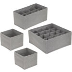 Schubladenorganizer, 4er-Set, grau