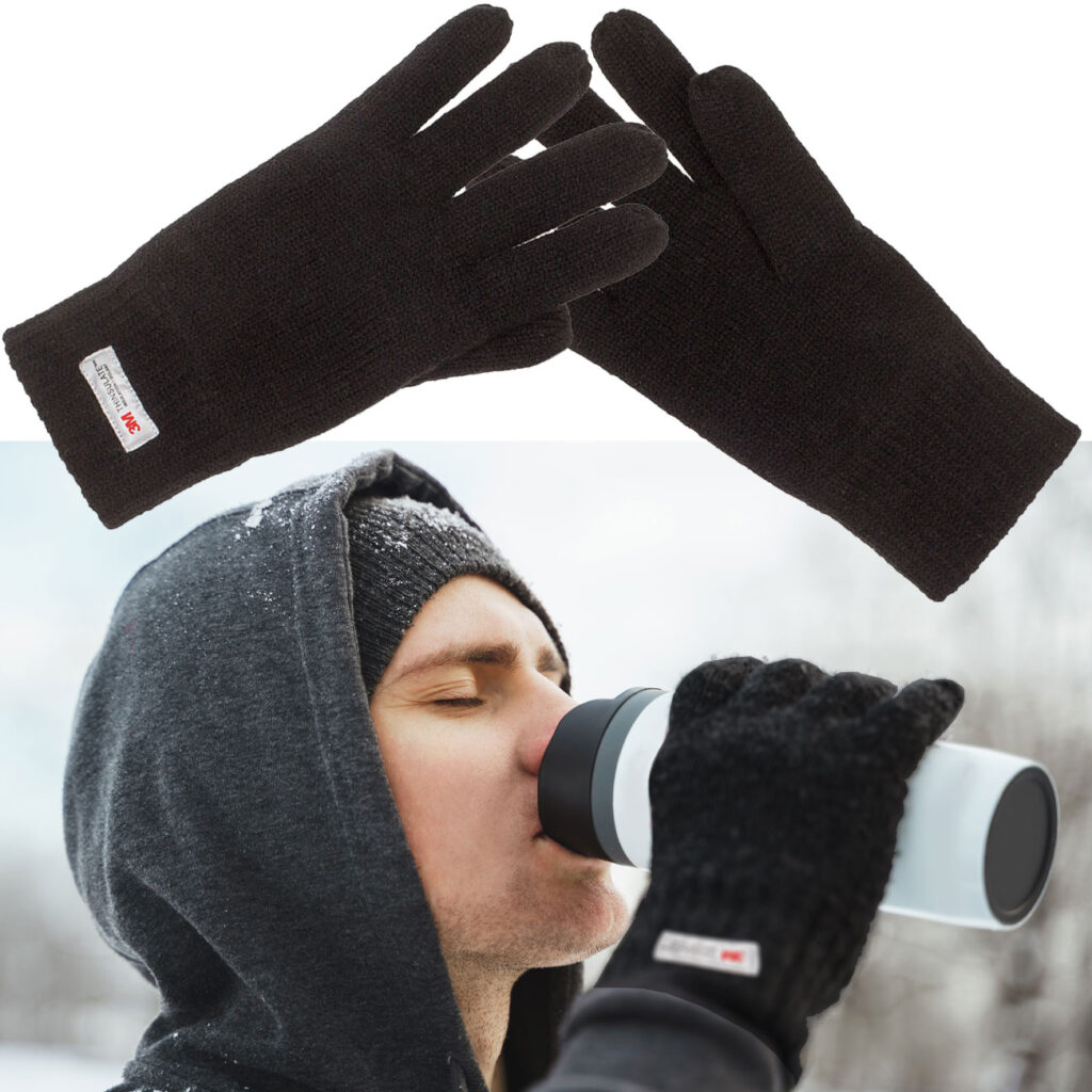 Herren-Handschuhe mit warmen 3M-Innenfutter, schwarz Herren-Handschuhe mit warmen 3M-Innenfutter, schwarz