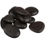 Hot Stone Massage-Steine, 9 Stück, schwarz