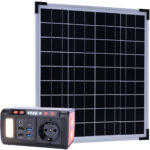 Kompakte Powerstation & Solargenerator mit monokristallinen Solarpanel, 20 Watt