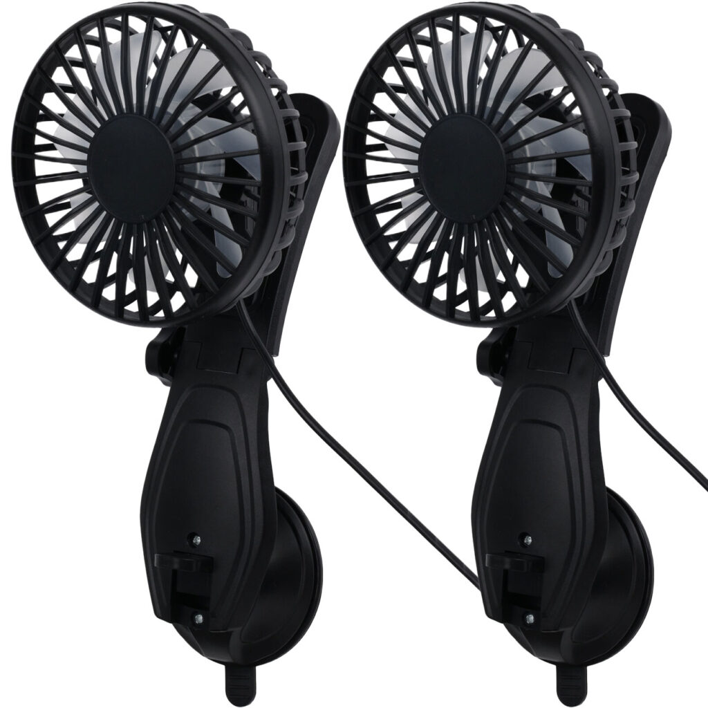 2er-Set Auto-Ventilator mit Saugnapf, klappbar, schwarz 2er-Set Auto-Ventilator mit Saugnapf, klappbar, schwarz
