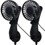 2er-Set Auto-Ventilator mit Saugnapf, klappbar, schwarz