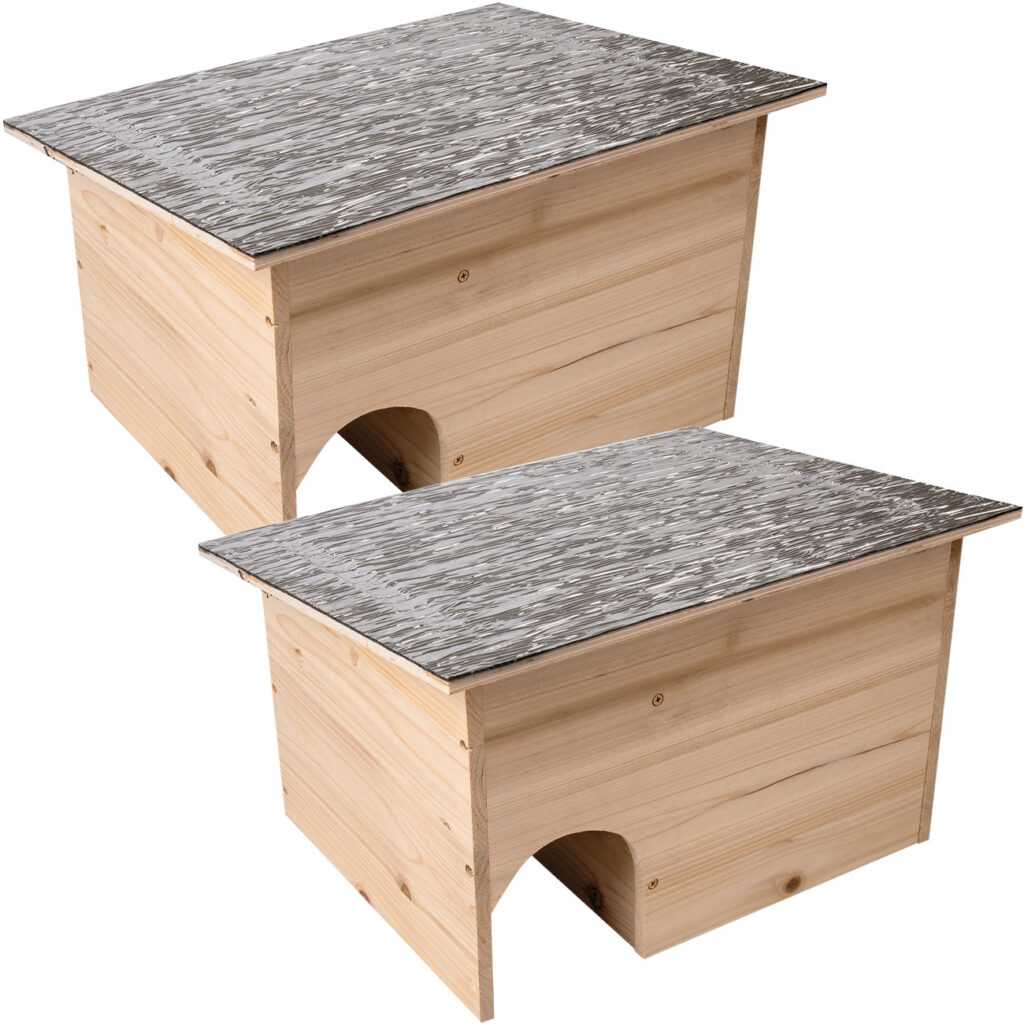 2er-Set Igelhaus Bausatz aus FSC Holz mit wetterfestem Dach 2er-Set Igelhaus Bausatz aus FSC Holz mit wetterfestem Dach