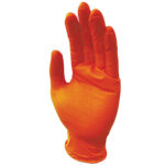 Nitrilkautschuk Handschuhe mit Diamantenstruktur, 50 Stk., Grösse XL, orange